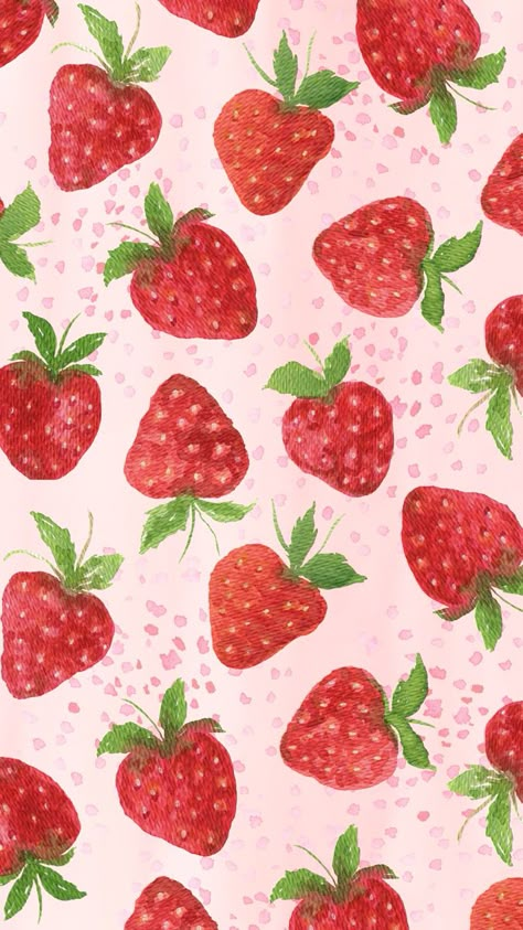 𝐶𝑎𝑚𝑖𝑙𝑎 Cottagecore Wallpaper Iphone, Strawberry Background, Alpha Centauri, Cottagecore Wallpaper, Wallpaper Iphone Love, Fruit Wallpaper, Phone Wallpaper Patterns, Cute Patterns Wallpaper, Iphone Background Wallpaper