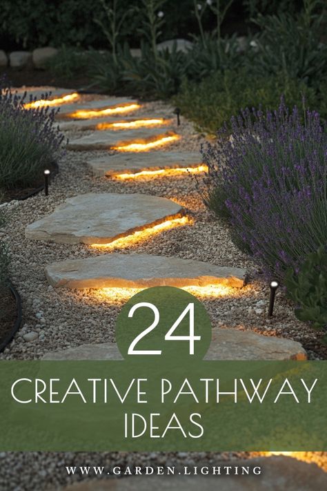 From stepping stones to gravel paths, explore pathway ideas that bring character to your landscape. Pebble And Stone Walkway, Landscaping Stone Steps, Grey Pebbles Garden, Pathway Around House, Gravel And Stepping Stone Pathway, Gravel Walkway To Front Door, Front Garden Paths, Outdoor Sidewalk Ideas Pathways, Gravel And Grass Garden Ideas