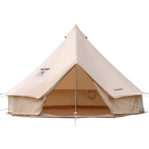 EchoSmile Cotton Canvas Bell Tent, 4 Person Luxury Outdoor Camping Tent, Glamping Yurt Tent with Stove Jack Opening, Portable Waterproof & Windproof Tent, Easy Setup Family Tent for 4 Season Glamping Yurt, Tent With Stove, Yurt Tent, Canvas Bell Tent, Tent Stove, Portable Tent, Camping Tents, Canvas Tent, Family Tent