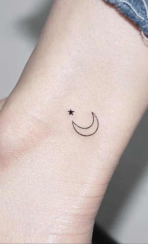 60+ Most Beautiful Small and Stunning Tattoo Ideas 2021 - Page 10 of 62 - hairstylesofwomens. com Tattoo Ideas Female Unique Pretty, Small Moon Tattoos For Women, Small Tattoos Meaningful, Moon Tattoo Designs For Women, Moon And Star Tattoo, Unique Quote Tattoos, Small Moon Tattoos, Small Girly Tattoos, Moon Tattoos