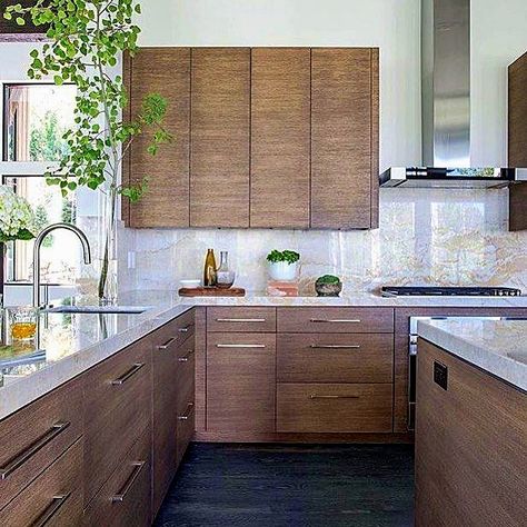 Placid evaluated easy as well as fast kitchen decorating around the house Contact us Flat Front Kitchen Cabinets, Flat Front Cabinets, Simple Kitchen Cabinets, Cabinets Design, Walnut Kitchen, Refacing Kitchen Cabinets, Modern Kitchen Cabinet Design, Oak Kitchen Cabinets, Flat Panel Cabinets