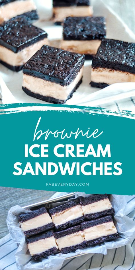 Cookie Recipes For Ice Cream Sandwiches, Brownie Ice Cream Sandwiches, Icecream Sandwich Dessert, Homemade Icecream Sandwiches, Homemade Cookie Ice Cream Sandwiches, Diy Ice Cream Sandwiches, Ice Cream Sandwich Bar, Ice Cream Sandwich Dessert, Ice Cream Sandwich Recipe