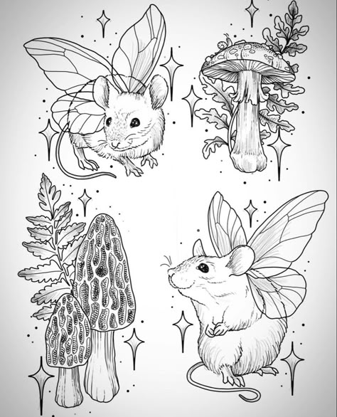 Cute Tattoo Flash, Coffee Doodles, Rat Tattoo, Mouse Tattoos, Tattoo Portfolio, Thermal Imaging, Tattoo Flash Art, Flash Art, Coloring Book Art