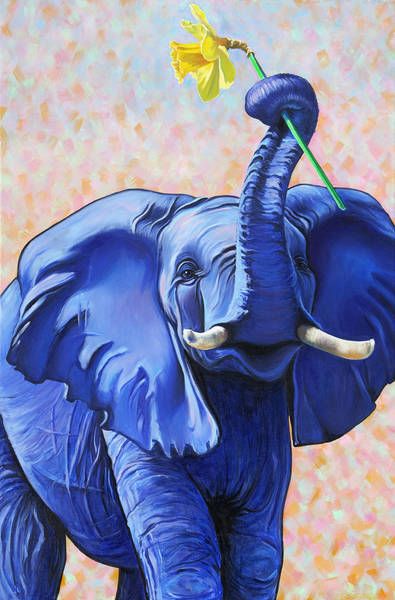 Blue Elephant, Katharina Kubrick www.brizatti.com Drawings Of Elephants, Narasimha Avatar, Painted Indian Elephant, Elephant Spirit Animal, Idea Paint, Elephant Drawing, Yo Gabba Gabba, Animal Inspiration, Gabba Gabba