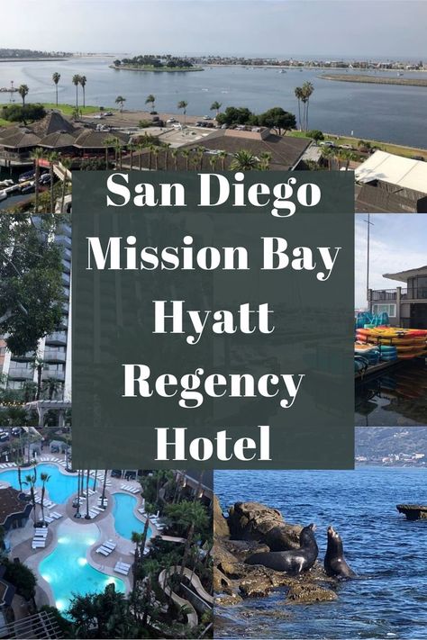 Hyatt Regency Mission Bay San Diego with little kids, with theme park travel planning ideas, money saving tips, rooms, pools, water slides, nearby tourist attractions, and gluten free dining options. Mission Bay San Diego, San Diego Mission, California Attractions, Cali Trip, Mission Bay, Disney Vacation Planning, Visit California, Hyatt Regency, Travel Money