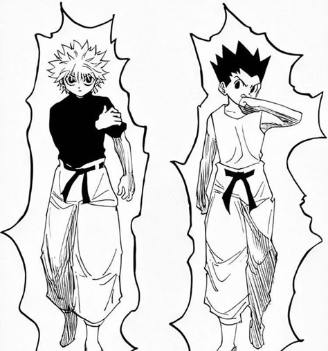 Gon And Killua Manga Icons, Killua Manga Icon, Hunter X Hunter Manga Panels, Hunter Hunter Manga, Hxh Gon And Killua, Hxh Manga, Hunter X Hunter Manga, Killua And Gon, Black And White Anime