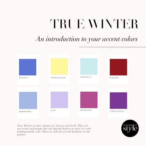 Winter Complexion, True Winter Color Palette, Jewelry Guide, Winter Color Palette, Spring Palette, True Winter, Winter Jewelry, Bright Winter, Cool Undertones