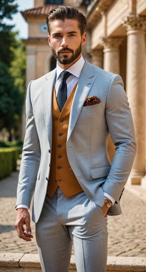 Groom Suit Summer, Indian Wedding Suits Men, Man Dress Design, Blue Blazers, Green Wedding Suit, Best Wedding Suits, Smart Attire, Business Casual Suit, Blazer Outfits Men