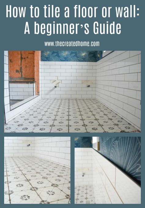 Tiling For Beginners, How To Lay Bathroom Floor Tile, Tile Bathroom Walls Ideas, How To Lay Tile Floor, How To Tile A Wall, How To Tile A Floor, Bathroom Repainting, Grouting Tile, Diy Tiling