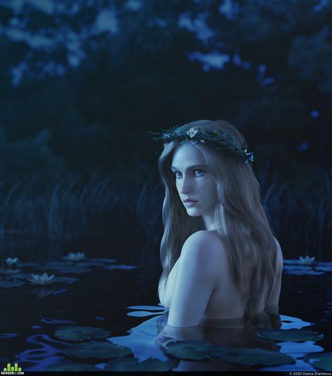 Oxana Zhamkova (Lysithea). River Nymph Anthousai Nymphs, River Nymph, Moon Goddess, Personal Project, Moon