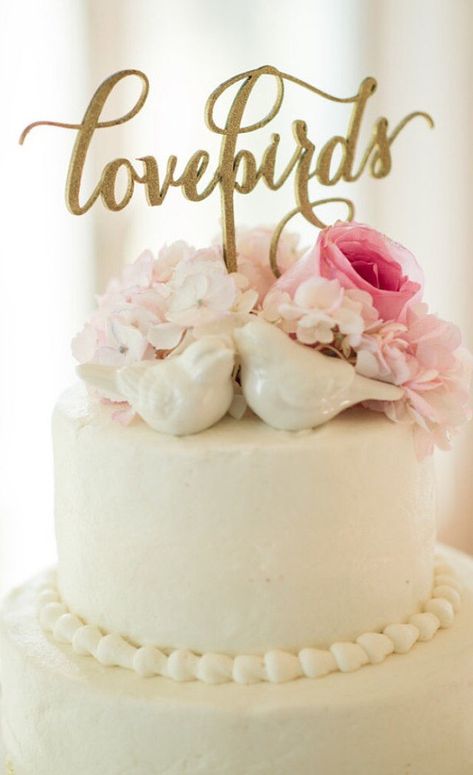 Love Birds Cake topper Lovebirds Cake by PSWeddingsandEvents Cake Topper Engagement, Birds Theme, Wedding Cake Birds, Birds Cake, Bird Cake Toppers, Anniversary Cake Topper, Wedding Cake Cookies, Engagement Cake Toppers, 60 Wedding Anniversary