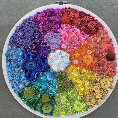 Beaded Color Wheel – wildboho Colour Wheel Ideas Creative 3d, Unique Color Wheel Projects, Colour Wheel Project Ideas, 3d Color Wheel Projects Ideas, 3d Color Wheel Projects, Creative Color Wheel Projects, Color Wheel Project, Messy Mind, Color Wheel Art Projects