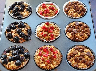 A LA GRAHAM: INDIVIDUAL BAKED OATMEAL CUPS- CLEAN EATING. Perfect for 21 Day Fix Breakfast! Make ahead and eat all week! 21 Day Fix Breakfast, Baked Oatmeal Cups, Oatmeal Cups, Granola Bar, 21 Day Fix Meals, Breakfast On The Go, Baked Oatmeal, Pomegranate Seeds, 21 Day Fix