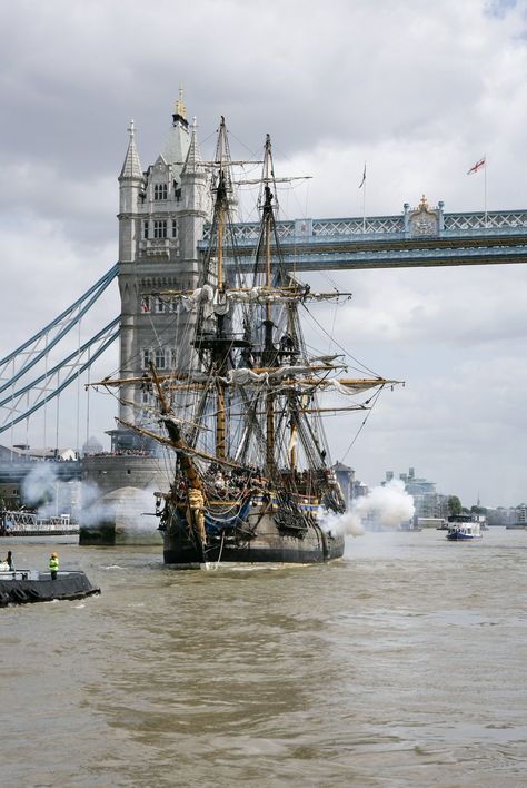 Ship Sailing, Old Sailing Ships, East India Company, Tower Bridge London, Down The River, London Places, Europe Tours, Visit London, London Bridge