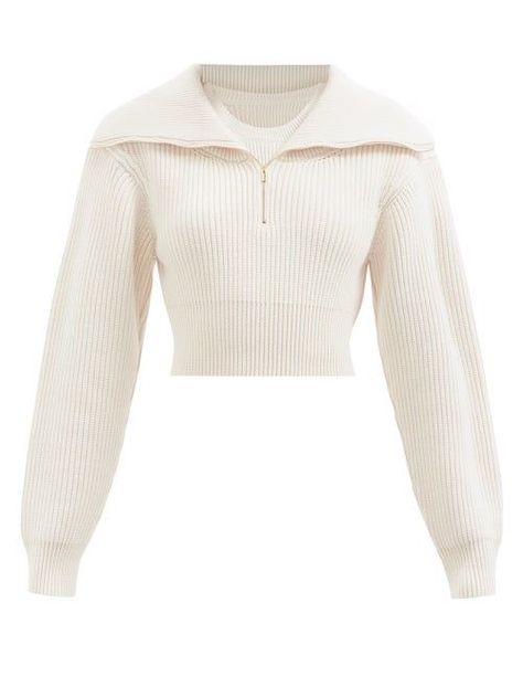 Jacquemus Sweater, Nonchalant Aesthetic, Cropped Wool Sweater, Polyvore Clothes, Desain Buklet, Everyday Fashion Outfits, Sailor Collar, Collar Sweater, Casual Style Outfits