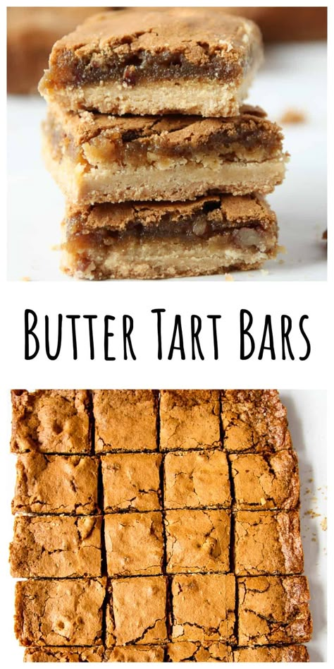 Butter Tart Bars, Butter Tart Squares, Canadian Butter Tarts, Easy Thanksgiving Dessert Recipes, Butter Tart, Dessert Squares, Smores Dessert, Desserts Keto, Rock Recipes