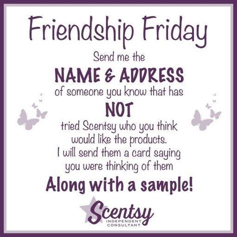 Free Samples! Message Me! Scentsy. Love. Happy Friday! www.wonderfulwordofscents.scentsy.us Scentsy Friday, Scentsy Samples, Scentsy Party Ideas, Scentsy Post Ideas, Scentsy Sample Ideas, Scentsy Australia, Scentsy Party Games, Scentsy Pictures, Scentsy Consultant Business