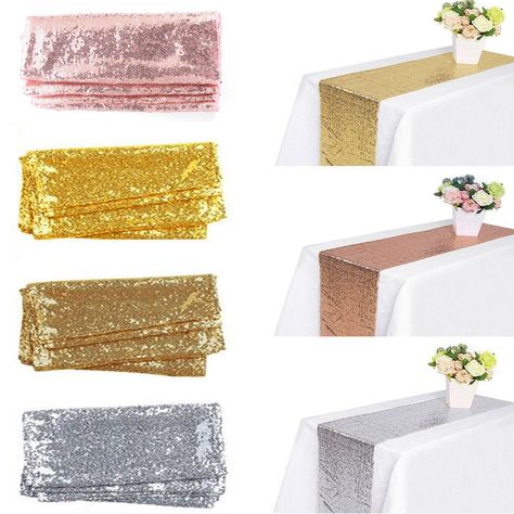 Free 2-day shipping. Buy Sequin Table Runners Sparkly Rose Gold Silver Champagne Tablecloth Wedding Birthday Party Christmas Holiday Banquet Catering Dining Room Kitchen Decorations, 12"x118''/108"/72'' at Walmart.com Champagne Tablecloth Wedding, Champagne Tablecloth, Rose Gold Party Theme, Rose Gold Table, Tablecloth Wedding, Rose Gold Party Decor, Sequin Table Runner, 50th Bday, Kitchen Decorations