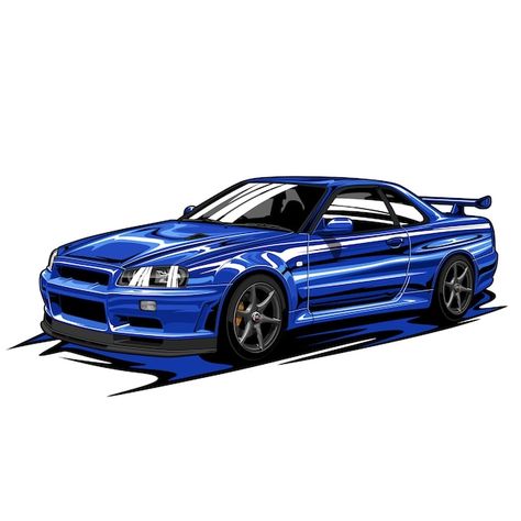 Vector blue sport car illustration | Premium Vector #Freepik #vector #racing-car #fast-car #car-speed #sports-car Sports Car Illustration, Blue Race Car, Blue Cars, Car Speed, Fast Car, Old Race Cars, Blue Y2k, Mural Wall, Sport Car