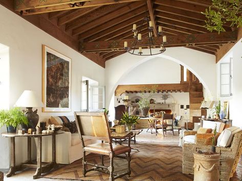 Most Beautiful Homes In California - Richard Hallberg Interior Design Colonial Interiors, Veranda Magazine, Straw Bale, Tuscan Design, Wrought Iron Chandeliers, Mediterranean Home Decor, Casas Coloniales, European Home Decor, Spanish Style Homes