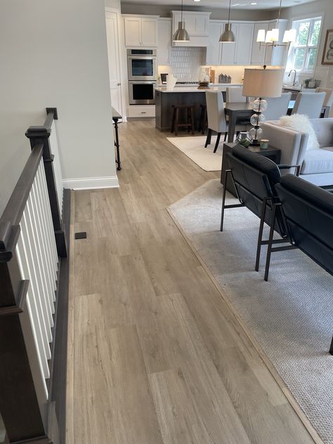 Gray Shaw Floors, Shaw Driftwood Flooring, Grey Brown Vinyl Plank Flooring, Shaw Floorte Smoky Oak, Shaw Flooring Wild Dunes, Shaw Floors, Grey Cabinets, Kitchen Remodel Idea, House Flooring