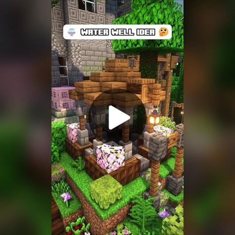 Water Well Design Ideas, Water Well Design, Minecraft Building Tips, Minecraft Mini Builds, Building Tips And Tricks, Minecraft Hacks, Minecraft Tutorials, Minecraft Aesthetic, Well Design