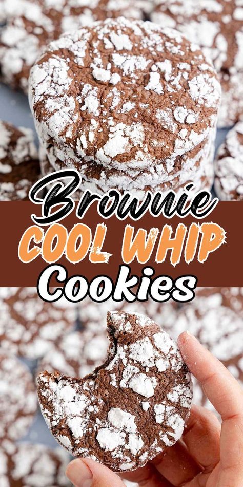 Brownie Cool Whip Cookies Kool Whip Cookies, Brownie Mix Cool Whip Cookies, Brownie Cool Whip Cookies, 3 Ingredient Brownie Cookies, Cake Mix Cookies Cool Whip, Cool Wipe Cookie, Cool Whip Brownie Cookies, Brownie Crinkle Cookies From Mix Boxes, Cake Mix Cool Whip Cookies Recipes