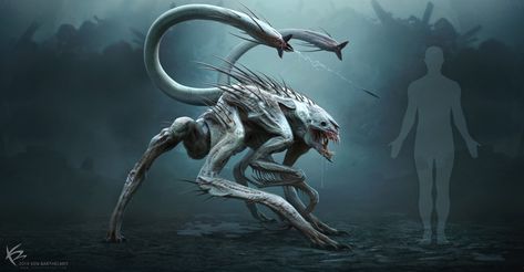 Monster Anatomy, White Spikes, 3d Concept, Alien Concept, Alien Design, Quiet Place, Alien Concept Art, Monster Concept Art, Alien Creatures