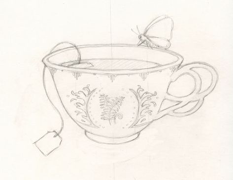 Teapot Tattoo, Tea Cup Drawing, Ephemeral Tattoo, Tea Tattoo, Teacup Tattoo, Cup Tattoo, Arte Indie, Tiger Moth, Vintage Tattoo