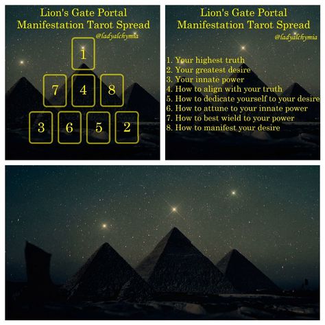 Lionsgate Tarot Spread, Lionsgate Portal Tarot Spread, Lions Gate Portal Tarot, Lion's Gate Portal Tarot Spread, Lions Gate Tarot Spread, Lions Gate Portal 2023, Manifestation Tarot, Witch Info, Tarot Knowledge