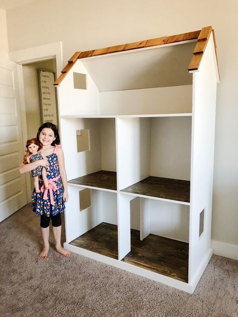 American Doll House Diy, 18in Doll House Diy, My Life Doll House Diy, Diy Dollhouse For 18in Dolls, Ag Doll House Diy, American Girl Organization Ideas, Doll House For 18inch Dolls Diy, American Girl Dollhouse Diy, American Girl Doll Organization