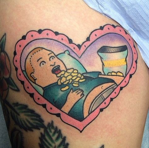 King of the Hill Bobby tattoo Bobby Hill Tattoo, Hill Tattoo, Alex Strangler, Bobby Hill, Skeleton Decorations, King Of The Hill, Red Tattoos, Sleeves Ideas, Cartoon Tattoos