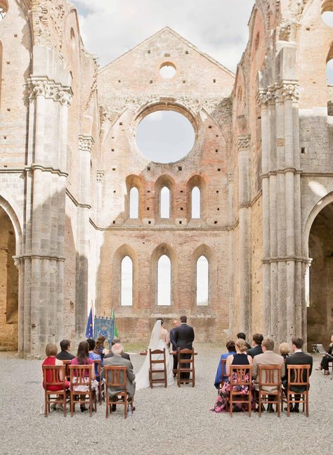 The Abbey of San Galgano is a roofless church close to #Siena. It’s one of the most seen icons of #Tuscany, although just a few know exactly what it is and where is located. The Abbey is the most impressive venue for civil weddings in Tuscany.  #sangalgano #civilweddingstuscany #civilceremony  #venuesforweddings #weddingphotography #italy #tuscanyitalytravel #destinationwedding #weddingphotography Tuscany Wedding Venue, Romanesque Art, Stunning Wedding Venues, Wedding In Tuscany, Civil Ceremony, Tuscany Wedding, Civil Wedding, Best Wedding Venues, Tuscany Italy