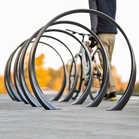 Loop Cycle Stand - Artform Urban #artformurban #streetfurniture Bicycle Parking Design, Cycle Stand, Urban Furniture Design, Park Equipment, Bicycle Parking, Bike Racks, Bike Stand, Urban Furniture, Bike Parking