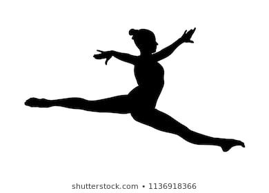 Gymnastics Silhouette Images, Stock Photos & Vectors | Shutterstock Gymnast Split, Gymnastics Logo, Gymnastics Silhouette, Black Gymnast, Cricut Patterns, Split Jump, Gymnast Birthday Party, Gymnastics Photos, Silhouette Images