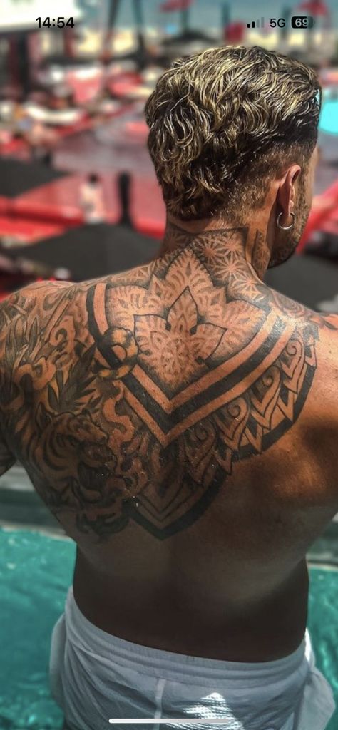 Neck Tattoo For Guys Middle, Back Tattoos Men's Full, Back Tattoo Women Greek Mythology, Male Shoulder Tattoos, Back Tattoos For Men Ideas, Men S Back Tattoo, Top Of Back Tattoos For Guys, Mens Sternum Tattoo, Whole Back Tattoos Men