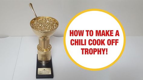 How to Make a Chili Cook Off Trophy: 8 Steps (with Pictures) Chili Trophy, Chili Cook Off Trophy, Homemade Trophies, Chilli Cookoff, Chili Contest, Diy Trophy, Chili Party, Spray Paint Plastic, Chili Cookoff