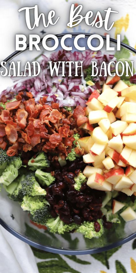 Broccoli Salad With Bacon Keto Broccoli Salad With Bacon, Broccoli Salad Dressing Recipe, Broccoli Salad With Sunflower Seeds, Broccoli Salad With Apples, Best Side Salad, Broccoli Salad Dressing, Salad With Sunflower Seeds, Broccoli Apple Salad, Broccoli Bacon Salad