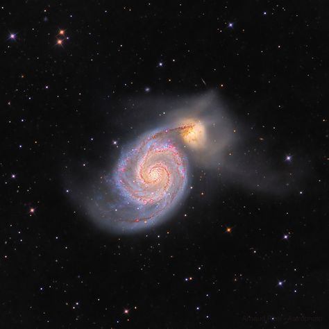 Whirlpool Galaxy M51 - HII nodules enhanced ( Arnaud Peel ) - AstroBin Cat's Eye Nebula, Astronomy Nebula, Beautiful Universe, Hubble Images, Carina Nebula, Whirlpool Galaxy, Orion Nebula, Star Cluster, Andromeda Galaxy