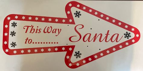 Excited to share this item from my #etsy shop: Extra Large- This Way to Santa Sign Decal Santa Signs, Santa Grotto, Santas Grotto, Signs Christmas, Kids Favors, Santa Pictures, Vinyl Gifts, Christmas Events, Word Signs