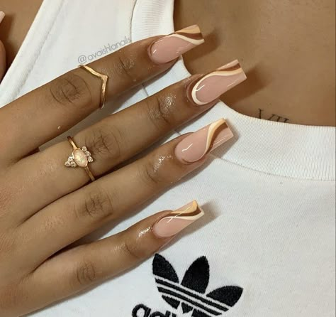 Nails Bday, French Nail Tips, 2022 Nails, Acrylic Nails Nude, Brown Acrylic Nails, 15 Birthday, Acrylic Toe Nails, Drip Nails, Work Nails