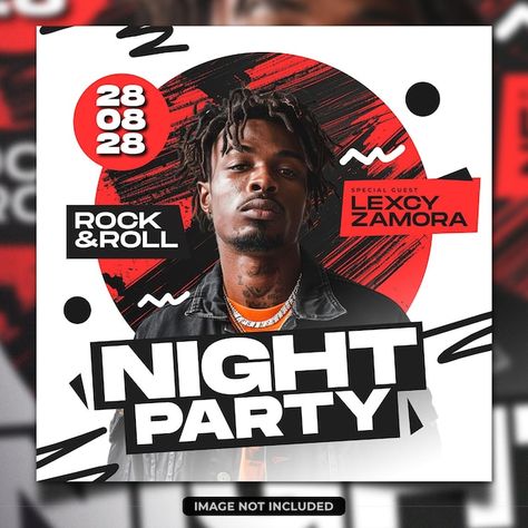 PSD dj party social media poster | Premium Psd #Freepik #psd Dj Poster Design, Party Event Poster, Dj Poster, Dj Night, Concert Poster Design, Media Poster, Poster Template Design, Club Poster, Flyer Design Inspiration