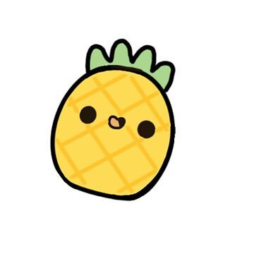 Cute Pics For Stickers, Pineapple Cartoon Cute, Kawaii Cartoon Drawings, Pineapple Cute Drawing, Drawing Idea Cute, Cute Paper Animals, Cute Easy Stickers, Sticker Ideas Drawing, Cute Kid Drawings