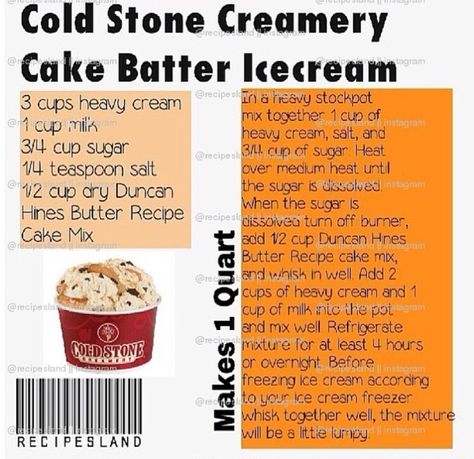 Cold Stone Ice Cream Recipe, Cold Stone Cakes, Cold Stone Ice Cream, Heavy Cream Recipes, Make Ice Cream Cake, Christmas Ice Cream Cake, Diy Ice Cream Cake, Dairy Queen Ice Cream Cake, Brownie Ice Cream Cake