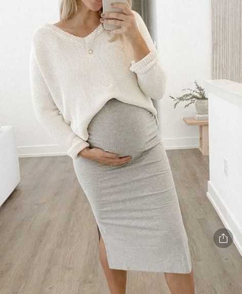 Gender Reveal Outfit, Sweater Over Dress, Maternity Capsule Wardrobe, Casual Maternity Outfits, Maternity Casual, Winter Maternity Outfits, Maternity Work Clothes, Trendy Maternity Outfits, Baby Bump Style