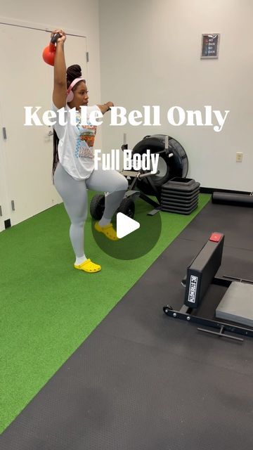 Fit By Chris on Instagram: "Save this kettle bell full body workout for later 15 of everything 3 sets Don’t wear crocs like me 😩💛" Kettle Bell Workout For Women, Kettlebell Full Body Workout, Gym Princess, Nardo Wick, Full Body Kettlebell Workout, Belly Workout Challenge, Kettle Bell, Body Exercises, Weight Workout