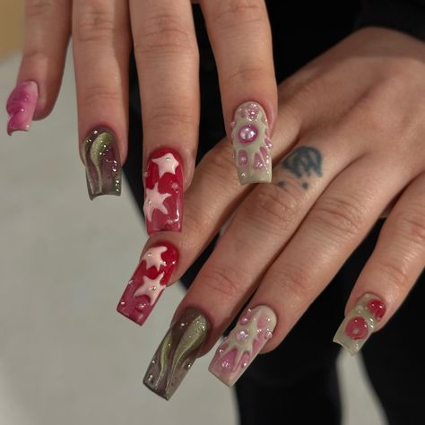 Howls Moving Castle Nails, Deco Nails, Art Deco Nails, Makeup Nails Art, Like This Song, Nails Now, Exotic Nails, Long Acrylic Nails Coffin, Art Nails