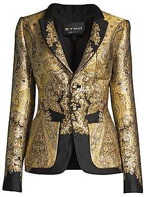 Etro Women's Metallic Paisley Jacquard Blazer Gold Blazer Outfit, Unique Blazer, Dinner Gowns, Jacquard Blazer, Gold Blazer, Unique Womens Fashion, Orange Outfit, Floral Blazer, Next Fashion