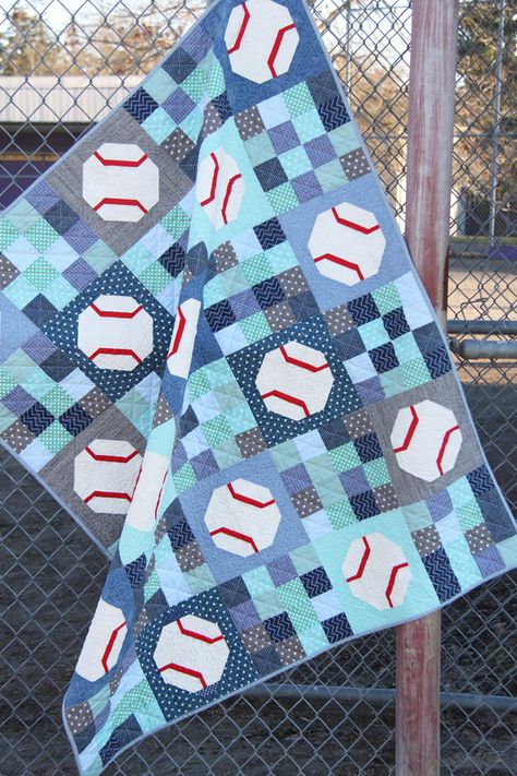 Baseball Quilt, Football Quilt, Baseball Fabric, Sports Quilts, Cluck Cluck Sew, Fabric For Quilting, Cute Sewing Projects, Baby Quilt Patterns, Baby Boy Quilts