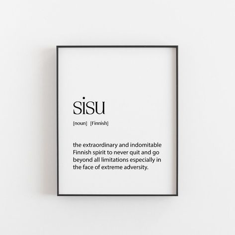 bedroom decor Sisu Finnish Gift Amazing Words from Finland Home Decor Living Room Bedroom Printable Scandinavian Words And Meanings, Finnish Words And Meanings, Sisu Meaning, Nordic Words, Sisu Finnish, Office Decor For Men, Women Office Decor, Amazing Words, Office Decor For Women